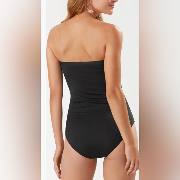 Tommy Bahama, Pearl Shirred Bandeau One-Piece Swimsuit - Picture 2 of 3